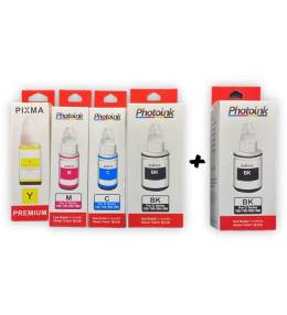 4 RENK +1 Siyah - Canon GI 490 uyumlu PHOTOINK PLUS Mürekkep TAKIMI - ÖZEL KUTULU AMBALAJINDA - G1400/G1410/G2400/G2410/G2411/G3400/G3411/G4400