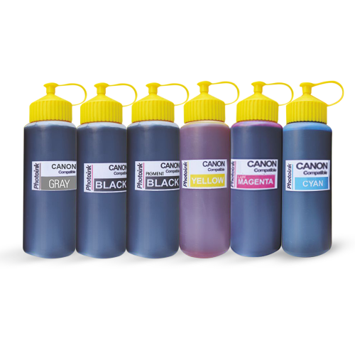 6 Kartuşlu Canon Yazıcılar için uyumlu 500 ml 6 Renk Mürekkep Seti (PHOTOINK Akıllı Mürekkep) - 0