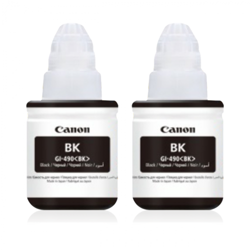 ORİJİNAL 2 Adet Canon G1400/G1410/G2400/G2410/G2411/G3400/G3411/G4400 Yazıcılar için uyumlu 135 ml Siyah Orijinal Mürekkep GI-490 - 0