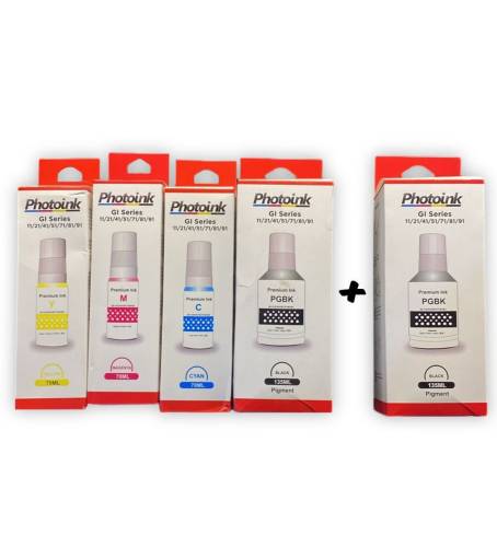 Canon GI-41 Photoink 4 Renk +1 Siyah Mürekkep Seti G1420 G2420 G2460 G3420 G3460 Uyumlu - 0