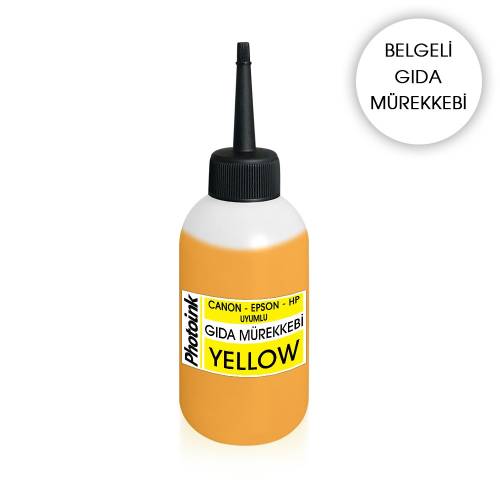 CANON / HP UYUMLU 100 ml. SARI GIDA Mürekkebi - 0