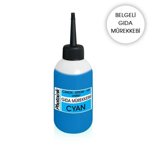 CANON / HP UYUMLU 100 ml. MAVİ GIDA Mürekkebi - 0