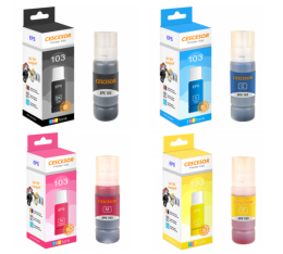 Epson 103 Solmayan Mürekkep Seti - 4x70 ml - CESCESOR Epson L3150 L3250 L1110 L3110 L3210 L3256 L3156