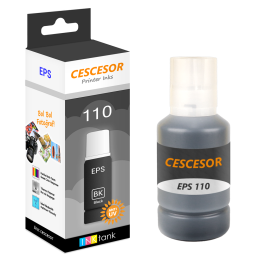 Epson 110 Siyah Muadil Mürekkep - 140 ml - CESCESOR EcoTank M1100, EcoTank M1120, EcoTank M1140, EcoTank M1170, EcoTa