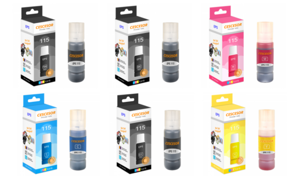 Epson 115 Mürekkep seti 6 Renk EcoTank L8160, L8180 EcoTank L8160, EcoTank L8180 Epson 115 - 0