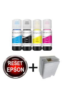 Epson L1110 L3100 L3110 L3150 L3210 L3250 L3252 L3256 L3260 Serisi Mürekkep + Atık Mürekkep Tank Süngeri Ped + Sınırsız reset Programı