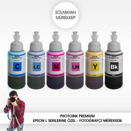 Epson uyumlu 6 lı set Solmayan Mürekkep - L800/L805/L810/L850/L1300/L1800/ l382/l386/l455/1455