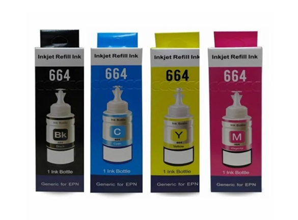 EPSON Uyumlu 4 RENK TAKIM (4x70 ml) T664 MÜREKKEP - L382 - L3060 - L385 - 3