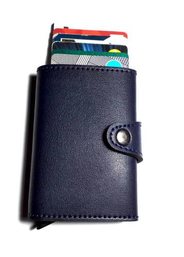 RFID Korumalı Para Bölmeli Mekanizmalı Deri Cüzdan Kartlık - 2