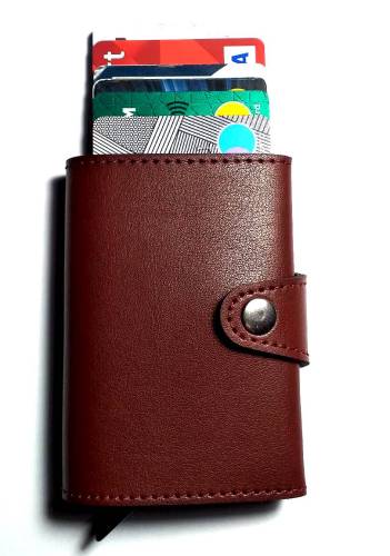 RFID Korumalı Para Bölmeli Mekanizmalı Deri Cüzdan Kartlık - 3