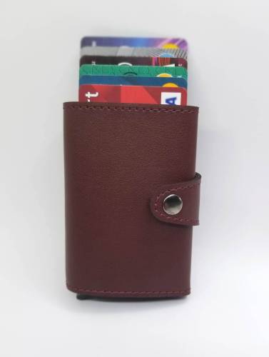 RFID Korumalı Para Bölmeli Mekanizmalı Deri Cüzdan Kartlık - 11