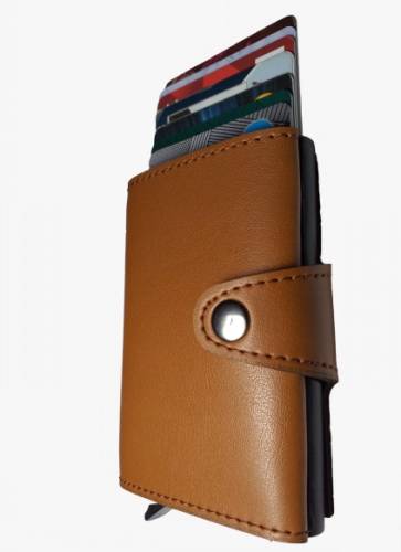 RFID Korumalı Para Bölmeli Mekanizmalı Deri Cüzdan Kartlık - 19