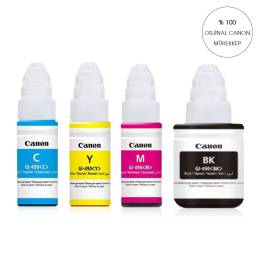 ORİJİNAL 4 Renk TAKIM Canon G1400/G1410/G2400/G2410/G2411/G3400/G3415/G3410/G3411/G4400/G4410 GI 490 Yazıcılar için uyumlu Orijinal Mürekkep