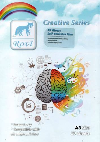 ROVİ CREATIVE PET Etiket - Yarı Şeffaf 0,08mm 20yp A3 - 0