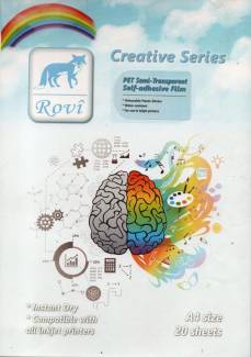 ROVİ CREATIVE PET Etiket - Yarı Şeffaf 0,08mm 20yp A4