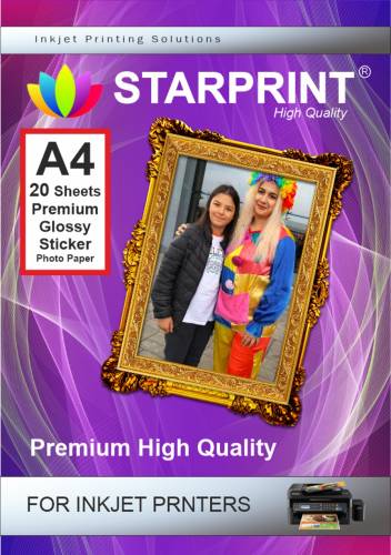 20 Adet 150gsm A4 Yapışkanlı Parlak Fotoğraf Kağıdı - 0